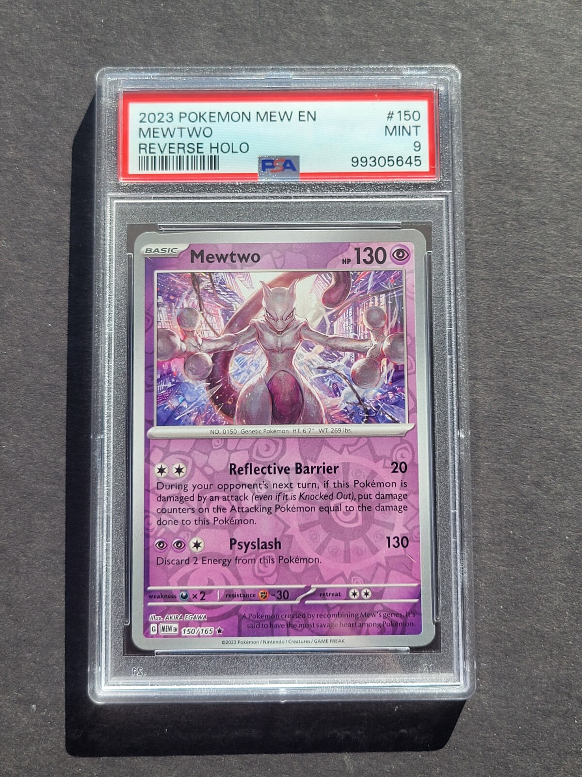 PSA 9 MEWTWO 150/165 – S&V 151 MEW EN REVERSE HOLO RARE ENGLISH – MINT