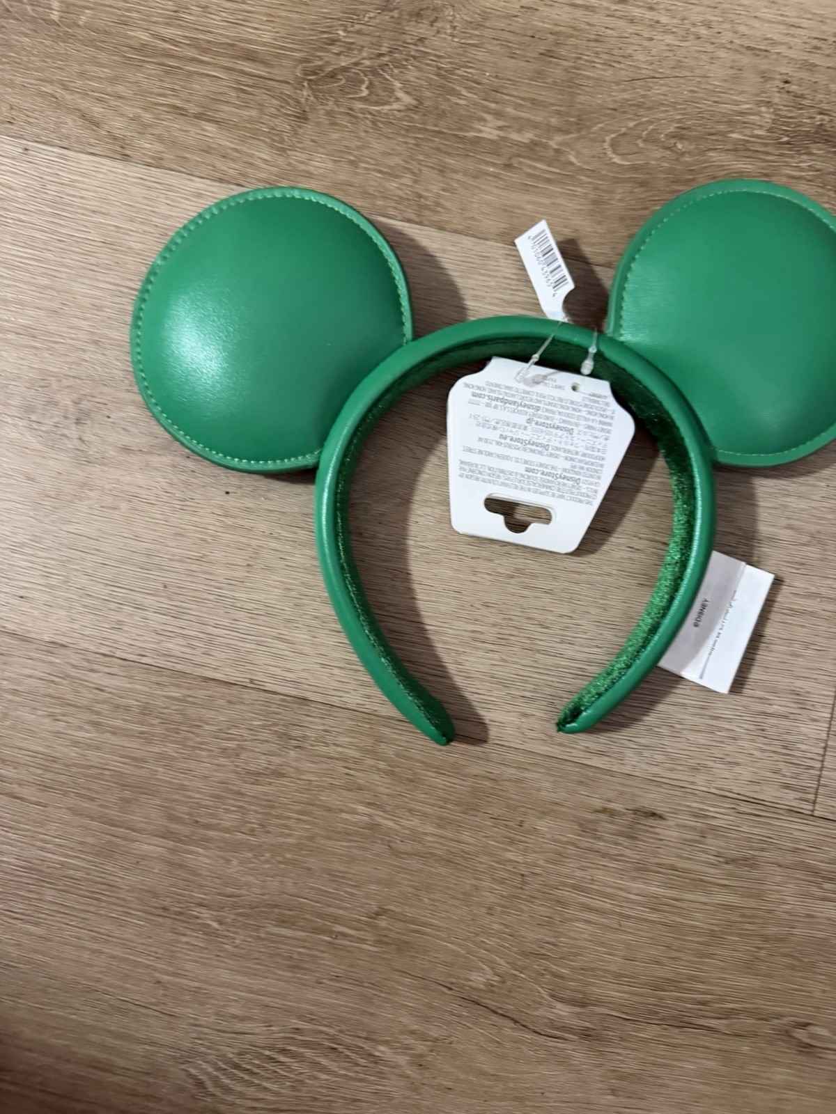 Disney Parks Bright Green Faux Leather Mickey Mouse Ears Headband NEW