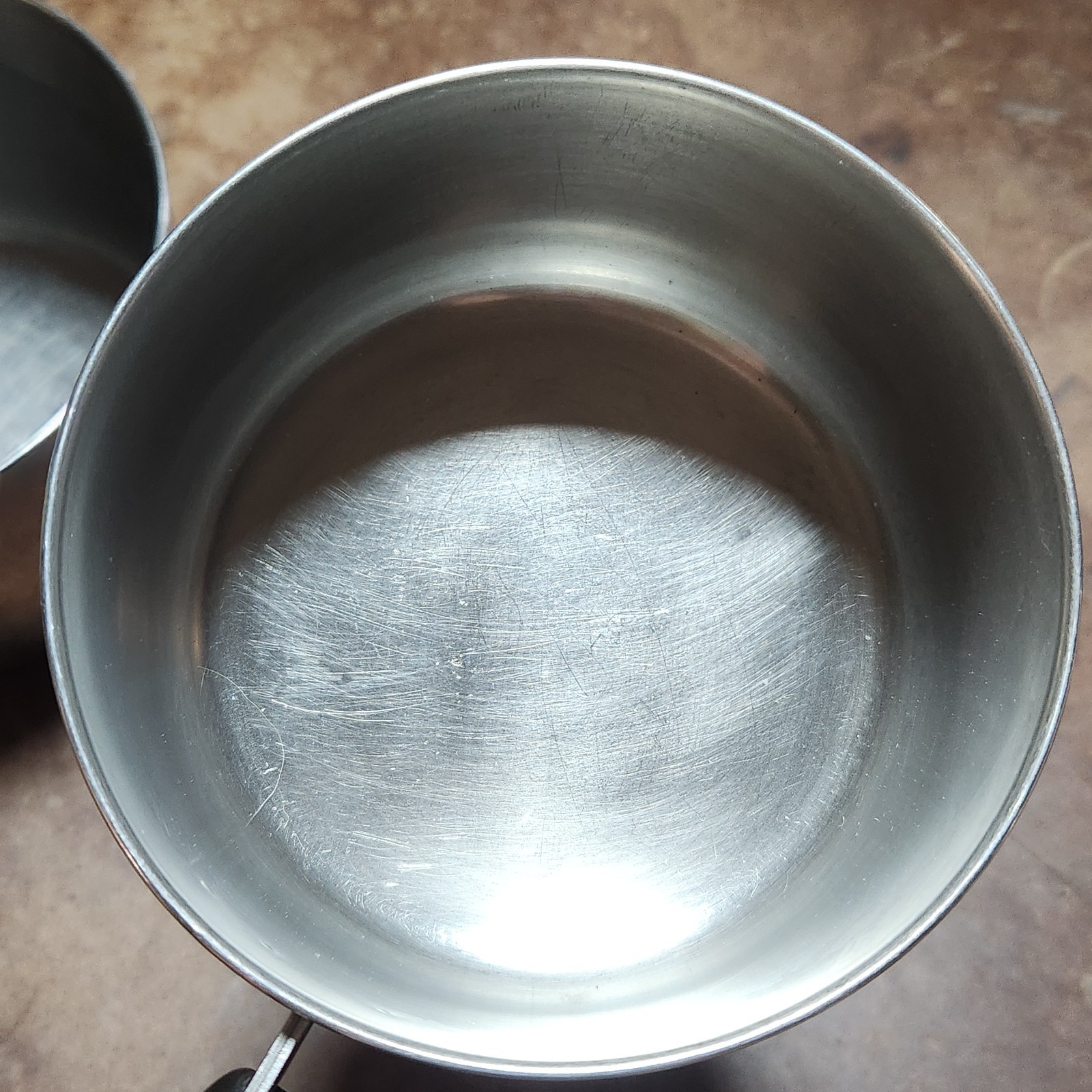 VTG Revere Ware 1801 2 Qt -78 & 3/4 Qt Copper Bottom Pans Clinton USA