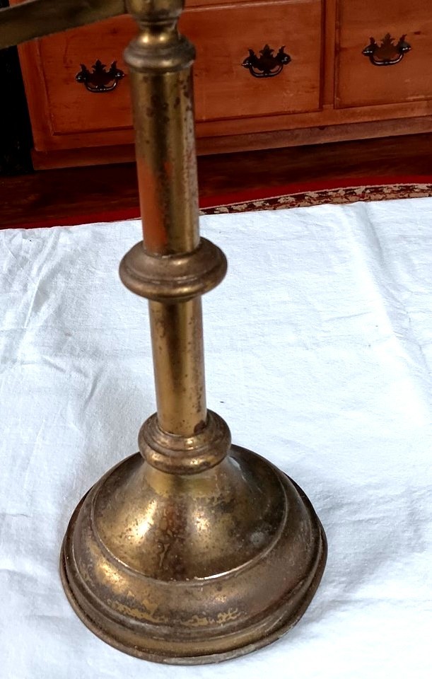 2 Brass Candelabra Candle Holders Adjustable 3 Light Church Altar 14.75″ Vtg