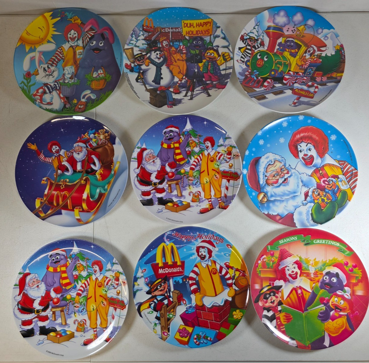 McDonald’s Collector Plates Lot of 9 Christmas Easter Ronald McDonald Vintage