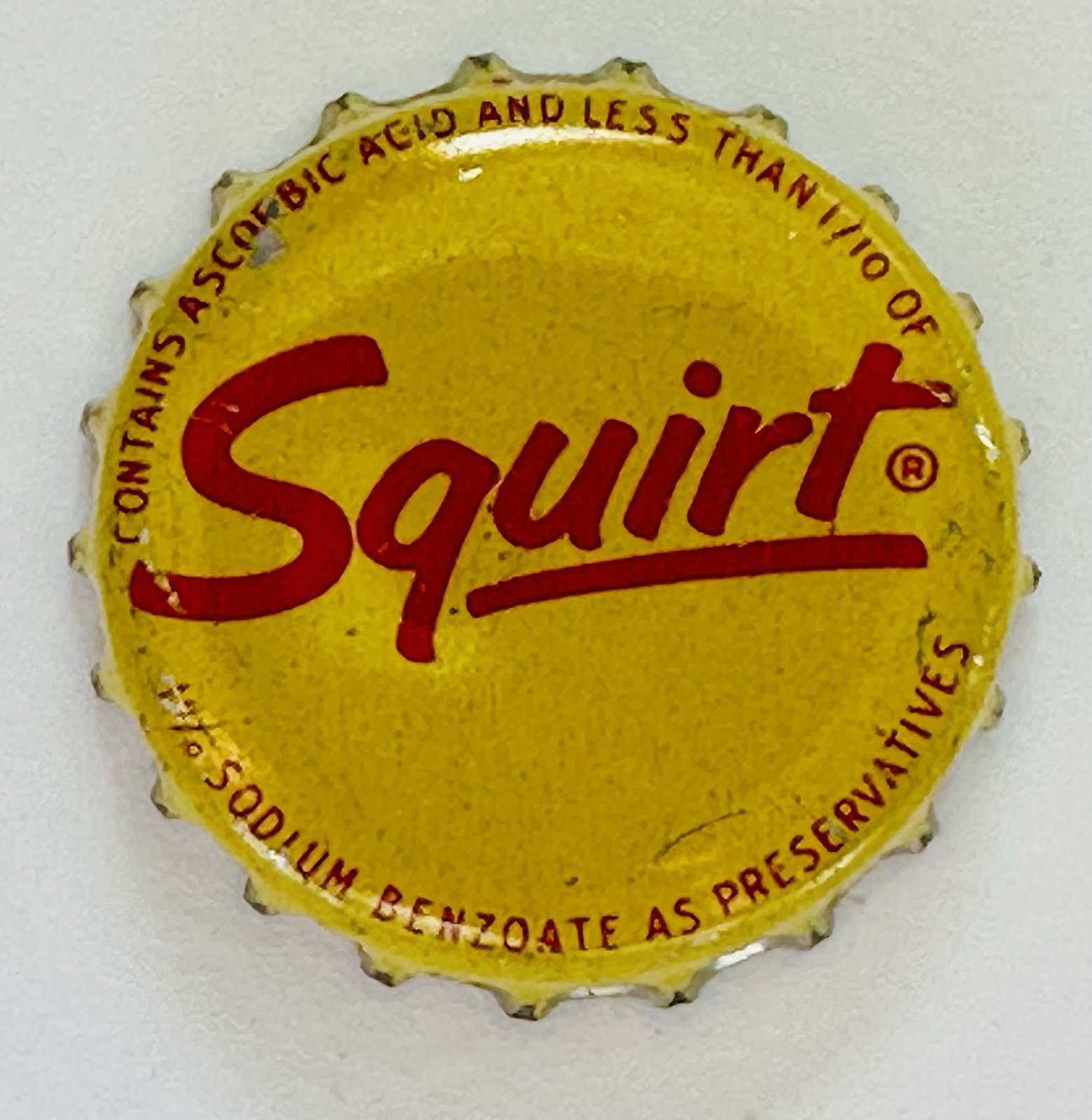 Vintage Squirt Soda Bottle Cap Cork Lined WHS Trademark