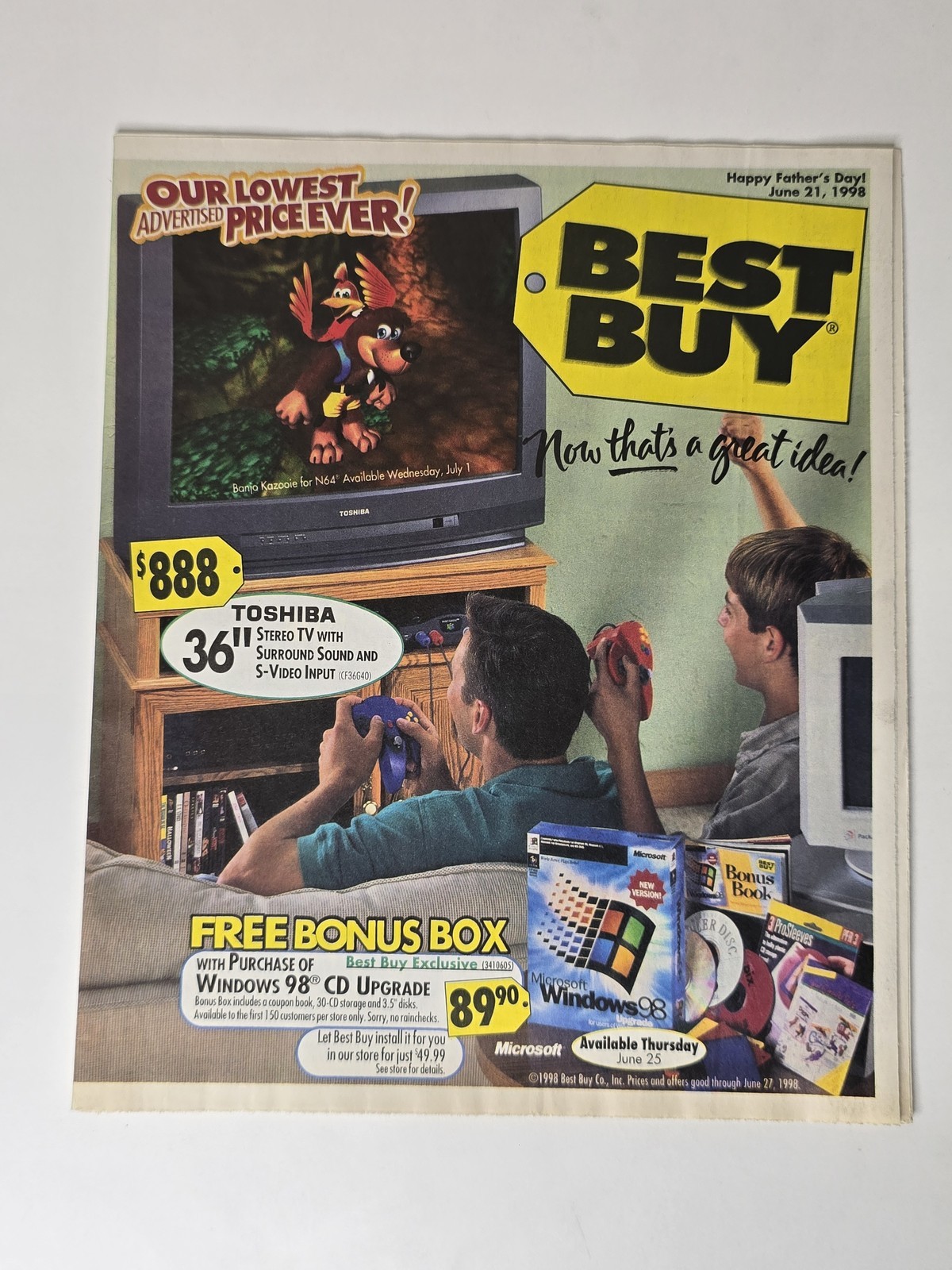 Best Buy Fathers Day 1998 Catalog Windows 98 Toshiba PC N64 PlayStation Vintage
