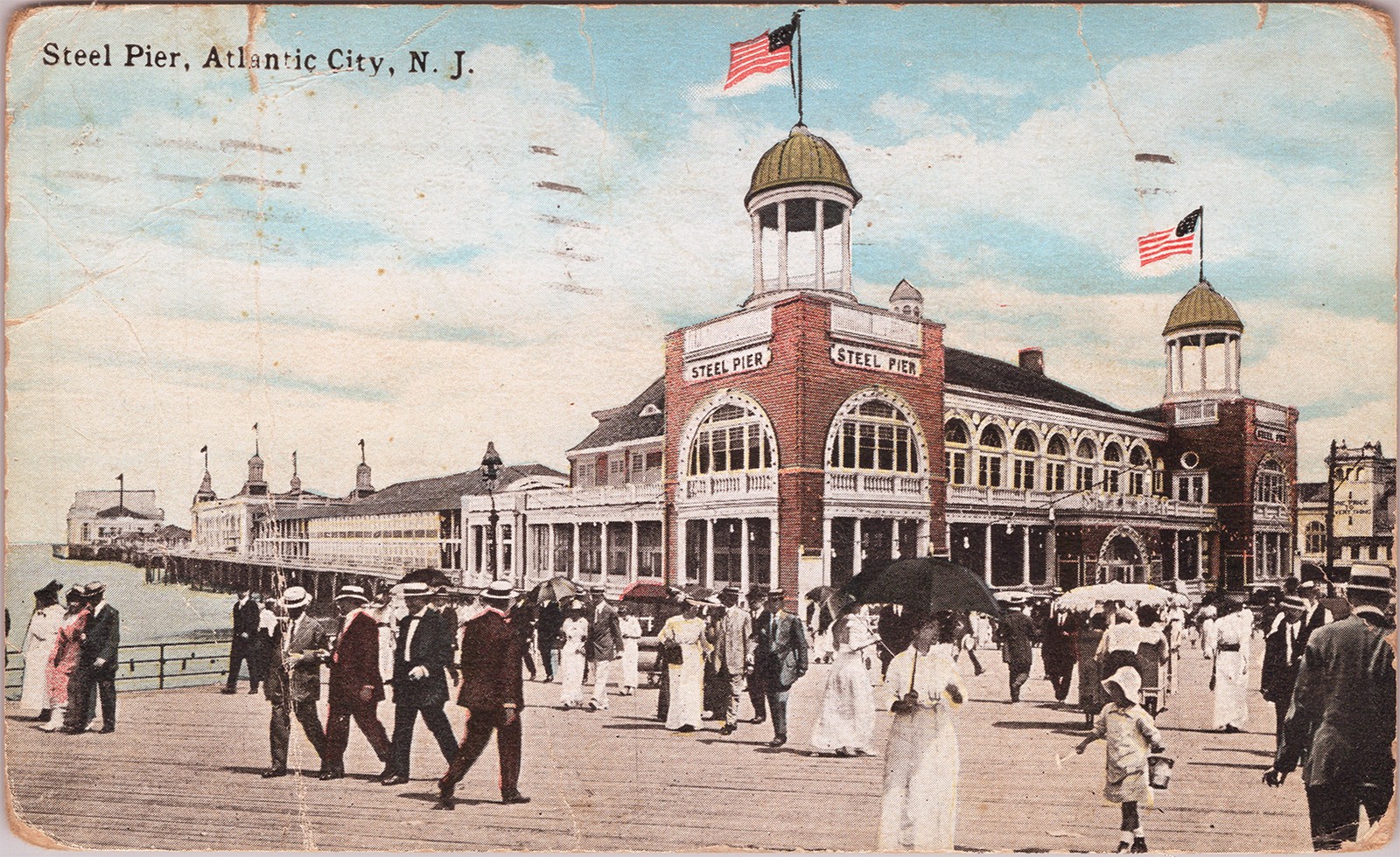 Divided Back Postcard Atlantic City US Steel Pier Boardwalk Crowds