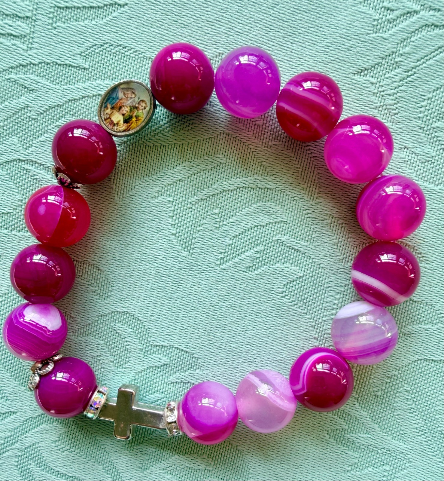 NATURAL STONE ROSARY BRACELETS