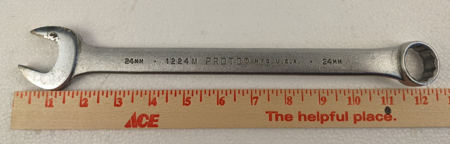 VTG PROTO PROFESSIONAL 1224M Metric, 24mm Combo Wrench 12 pt. USA