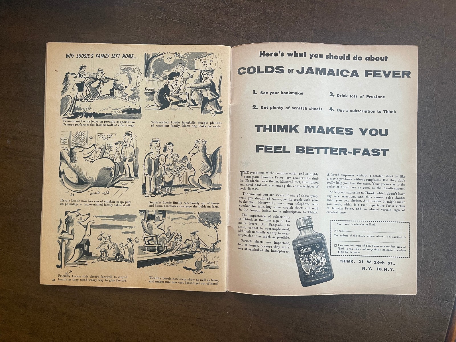 THIMK MAGAZINE #1 – 1958 – Good Plus (2.5) – Rare Competitor to Mad Magazine!