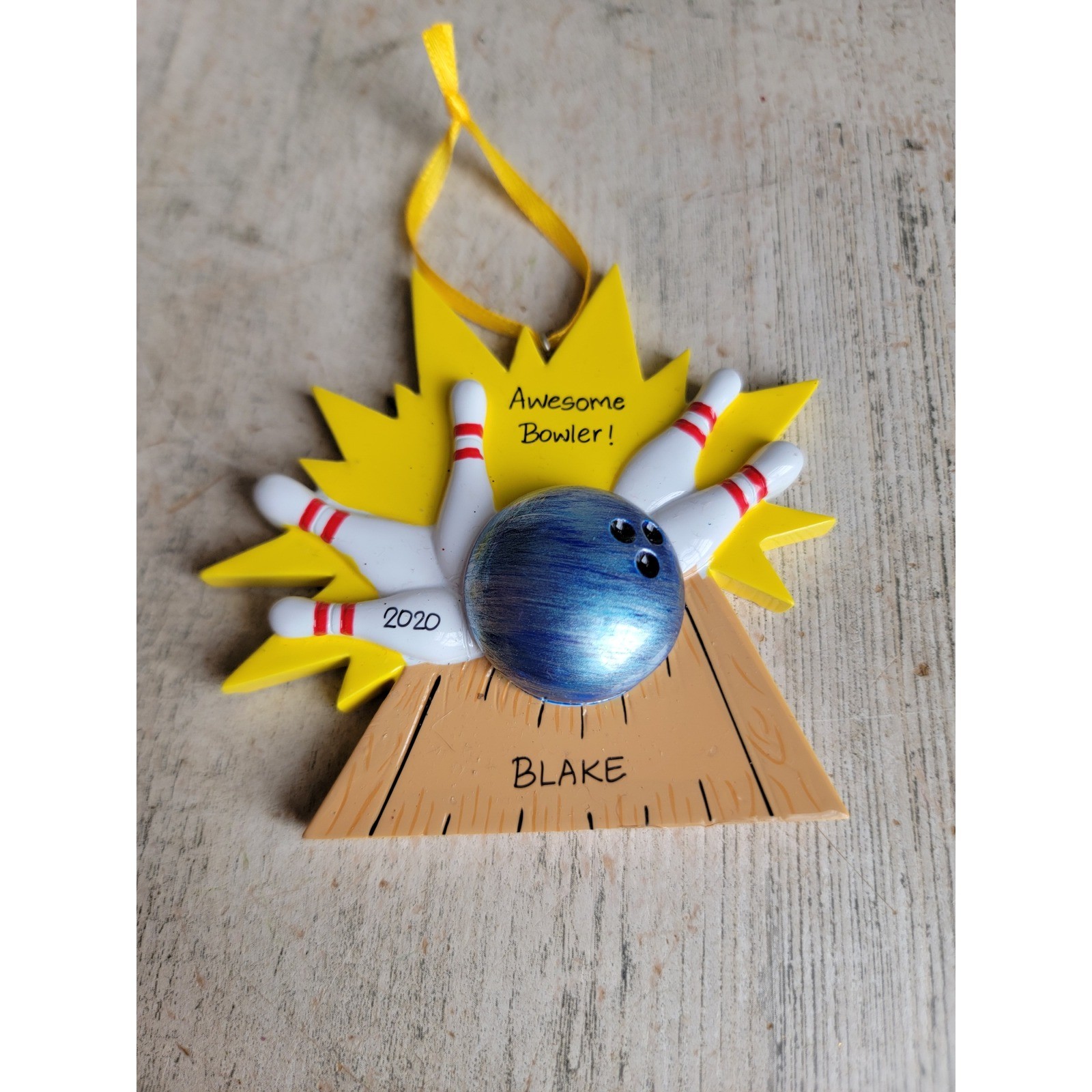 Bowling Blake AS IS bowl ball pins ornament Xmas unique home sport