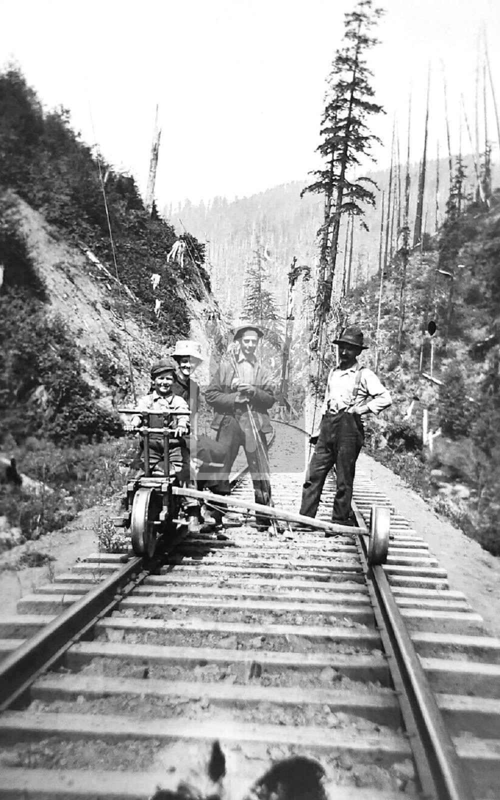 Railroad Velocipede Bicycle Hand Car Rockaway Oregon OR – Reprint