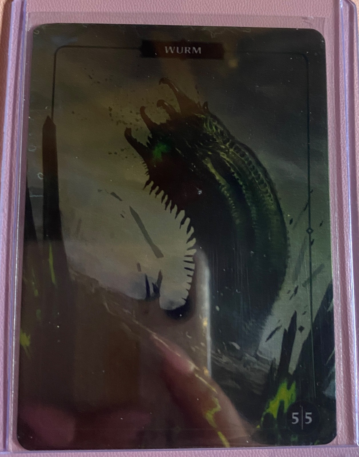 Wurm 5/5 Aaron Miller Collector Token Foil Metal Card Trading Card
