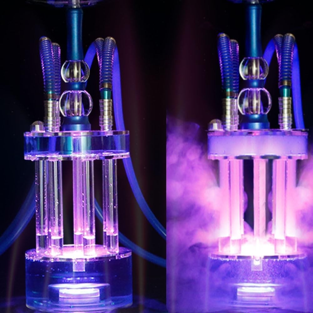 4 Hose Hookah Set，Large Party LED Hookahs, Modern Fountain Design Shisha kit …