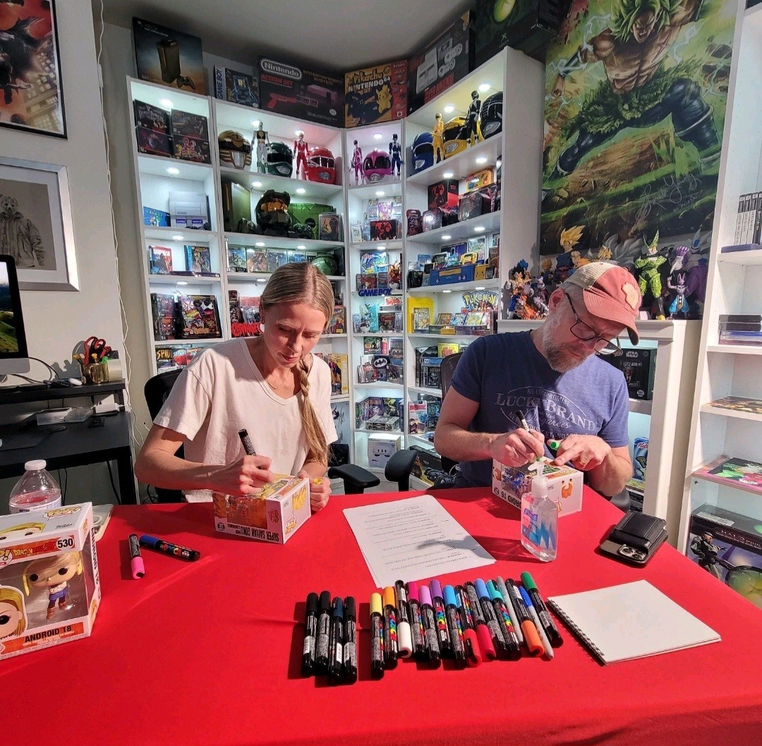 Android 16 Funko • 2x Autographed By Meredith McCoy & Chuck Huber!