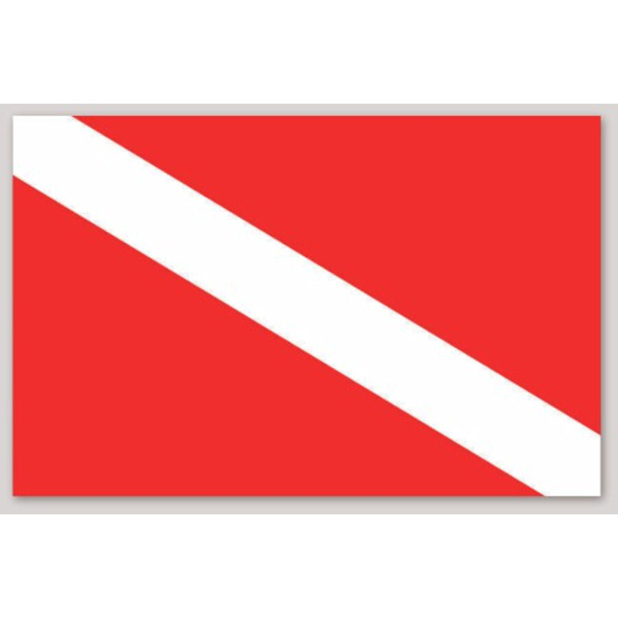 3 Inch Scuba Diver Dive Red & White Flag Vinyl Sticker