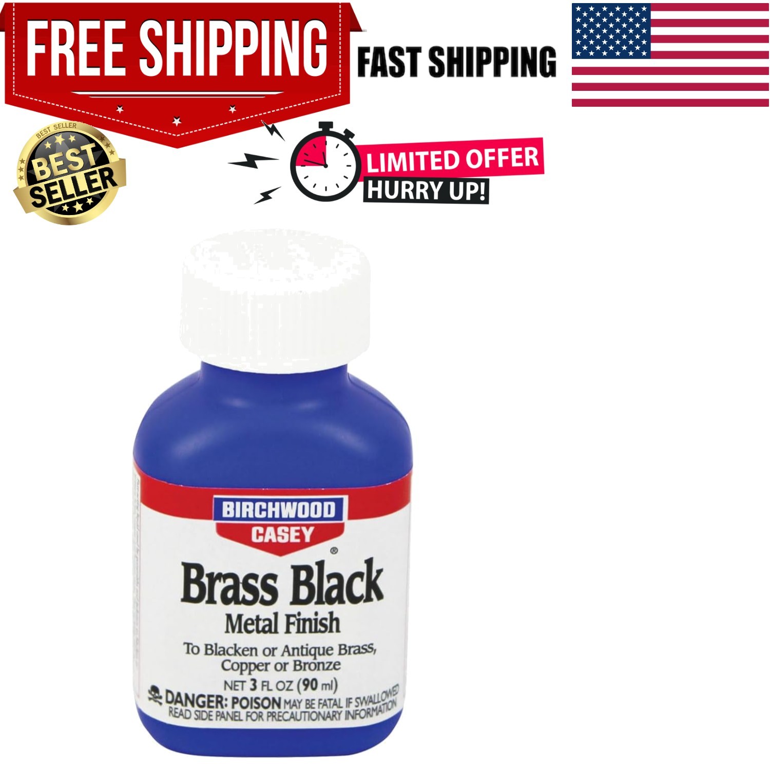 Brass Black Metal Finish, 3 Oz – Fast-Acting Liquid for Perfect Metal Blackening
