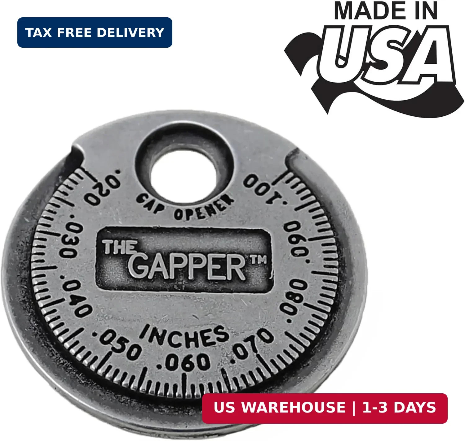 CTA Tools 3235 Spark Plug Gapper: Coin-Style Spark Plug Gap Tool, 0.020″-0.100″