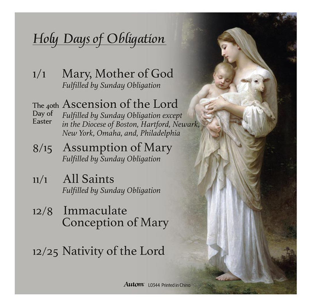 Holy Days of Obligation Fridge Magnet 4″ x 4″ Catholic