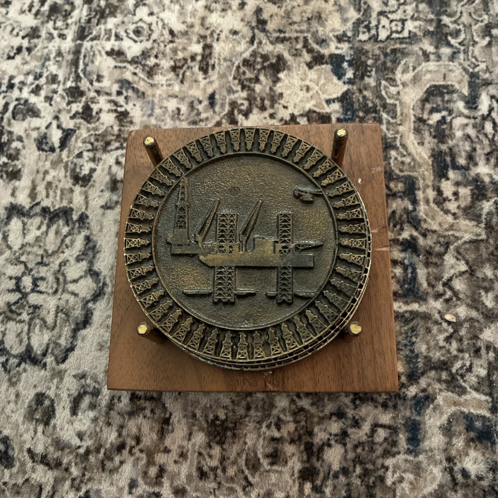 Vintage 1980’s Oil Originals Inc. Coasters Set Of 4 With Holder L@@K