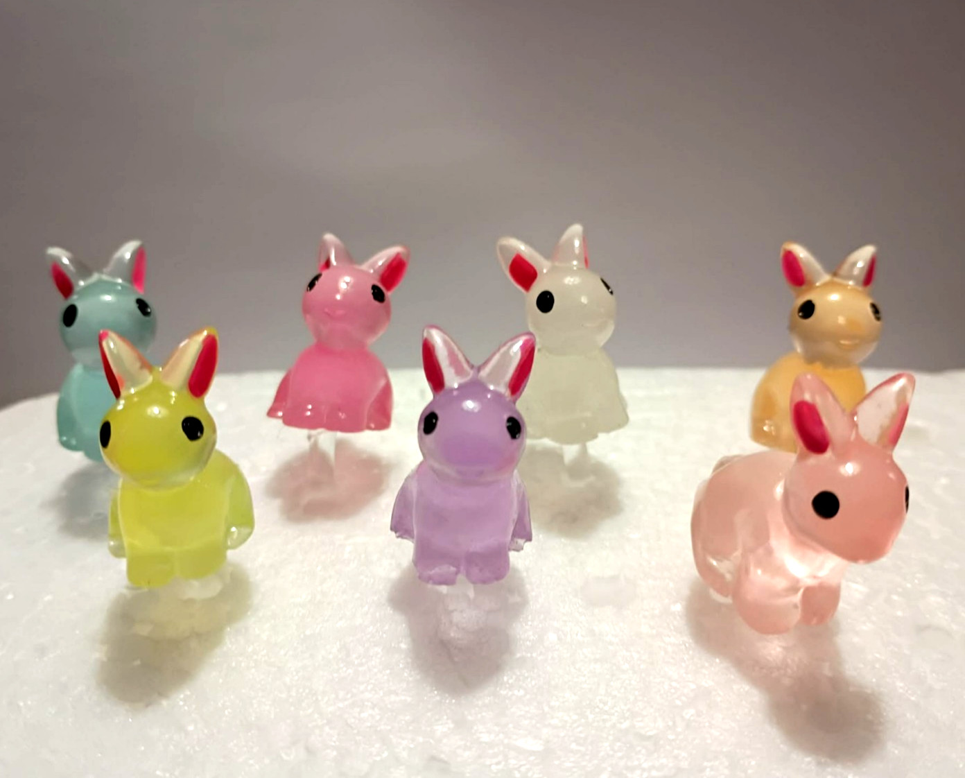 7 Cute Accent Easter Bunny Bulbs for Ceramic Christmas Tree Lights twist *NEW*