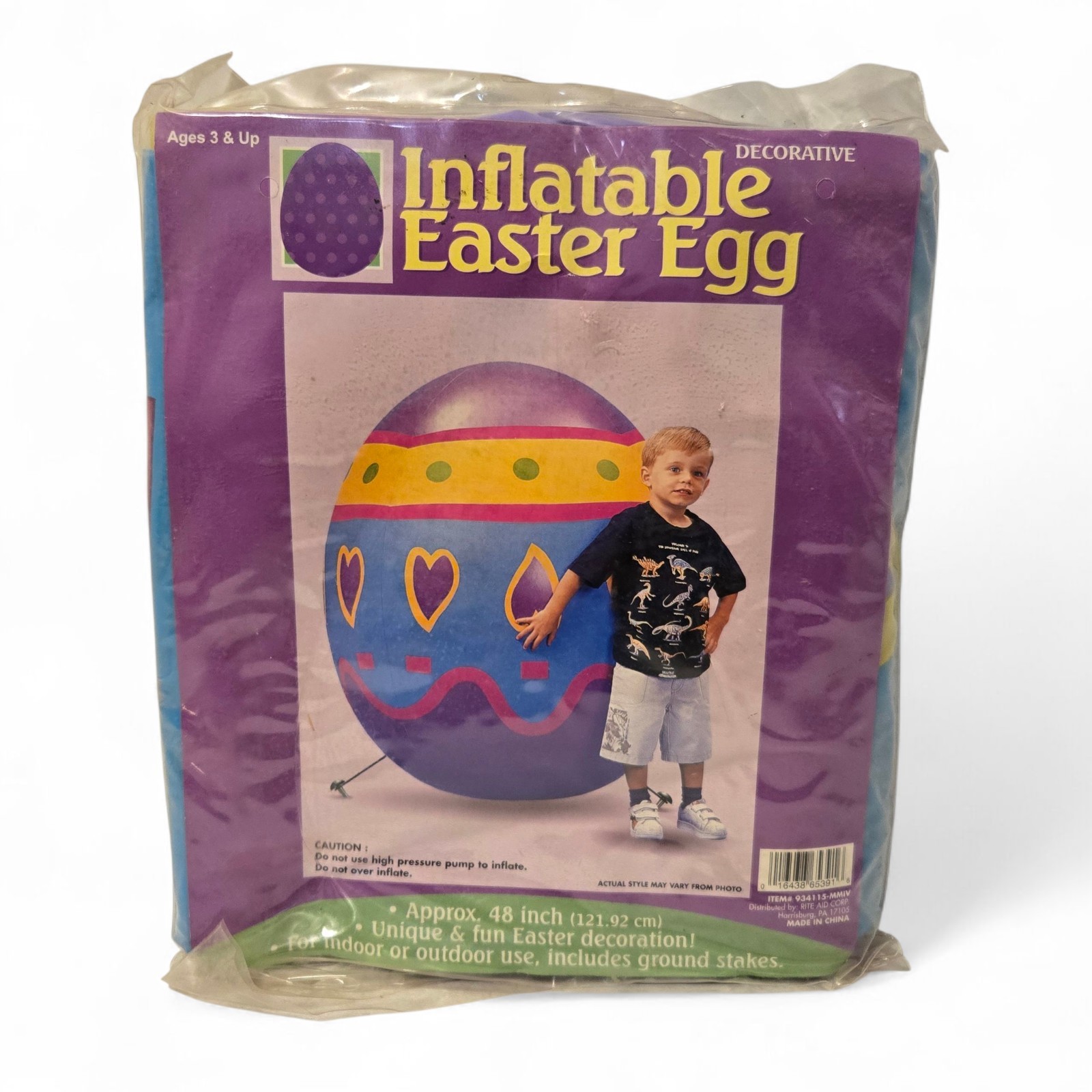 NEW Inflatable Easter Egg 48″ Blow-Up Yard Decor Holiday Easter Bunny NIP