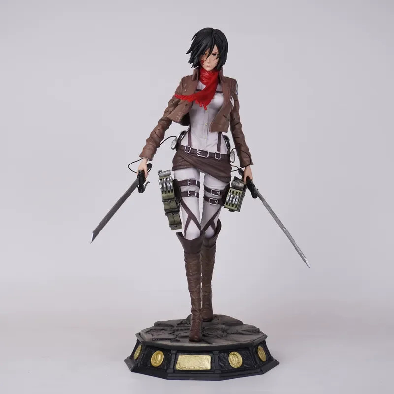 New 30Cm Attack on Titan Mikasa Action Figure Collectible Statue Desktop Decorat