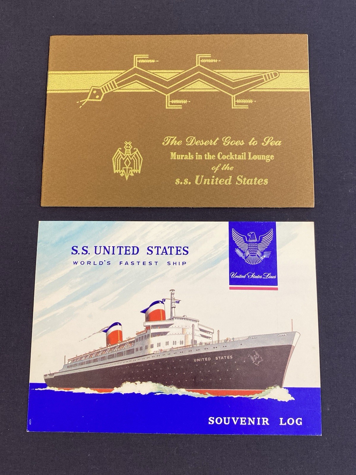 SS United States, “The Desert Goes to Sea” Murals Cocktail Lounge/Souvenir Log