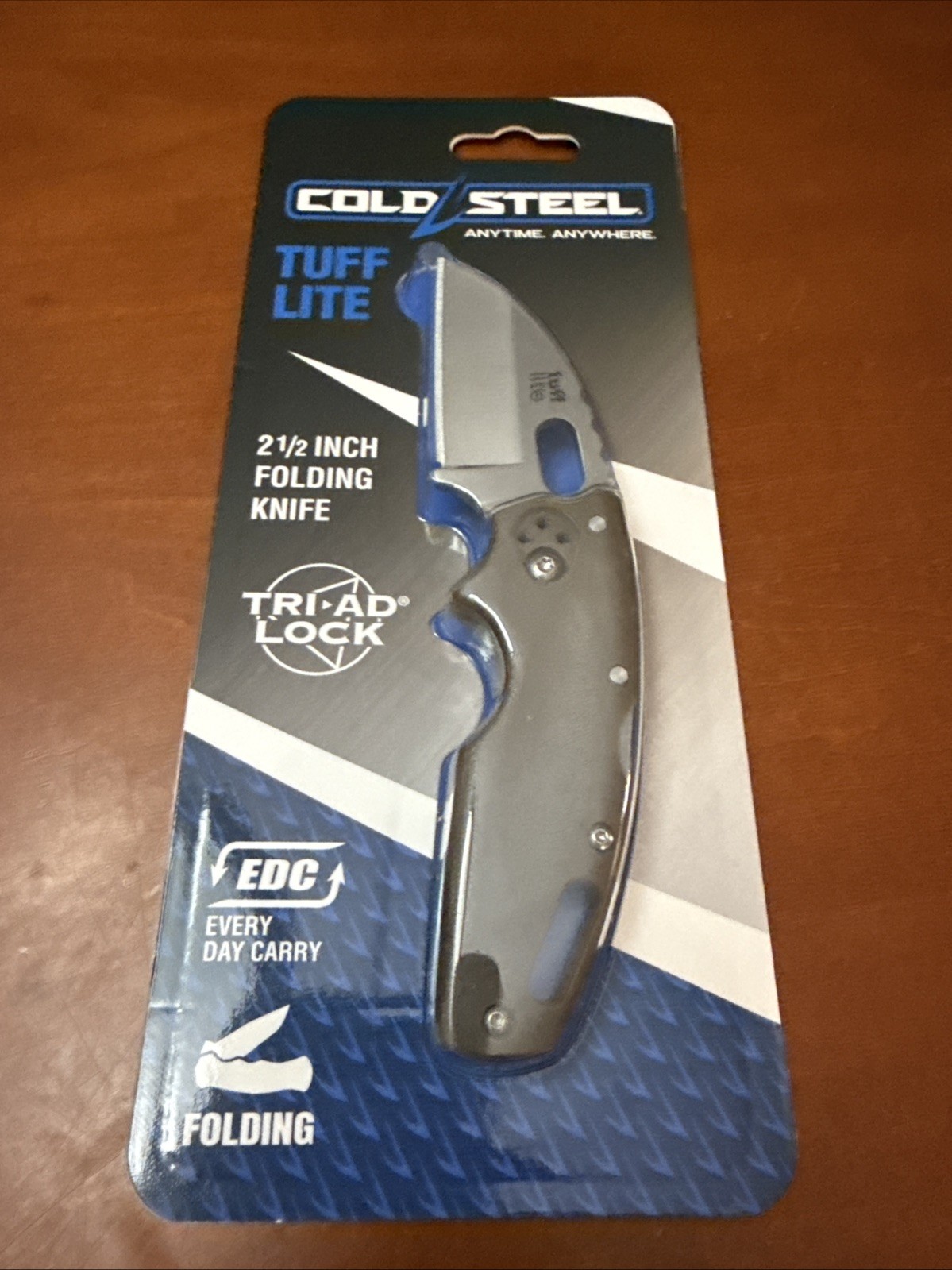 Cold Steel Tuff Lite Pocket Knife Steel Blade Brown Griv-Ex Handle – CS20LTFZ