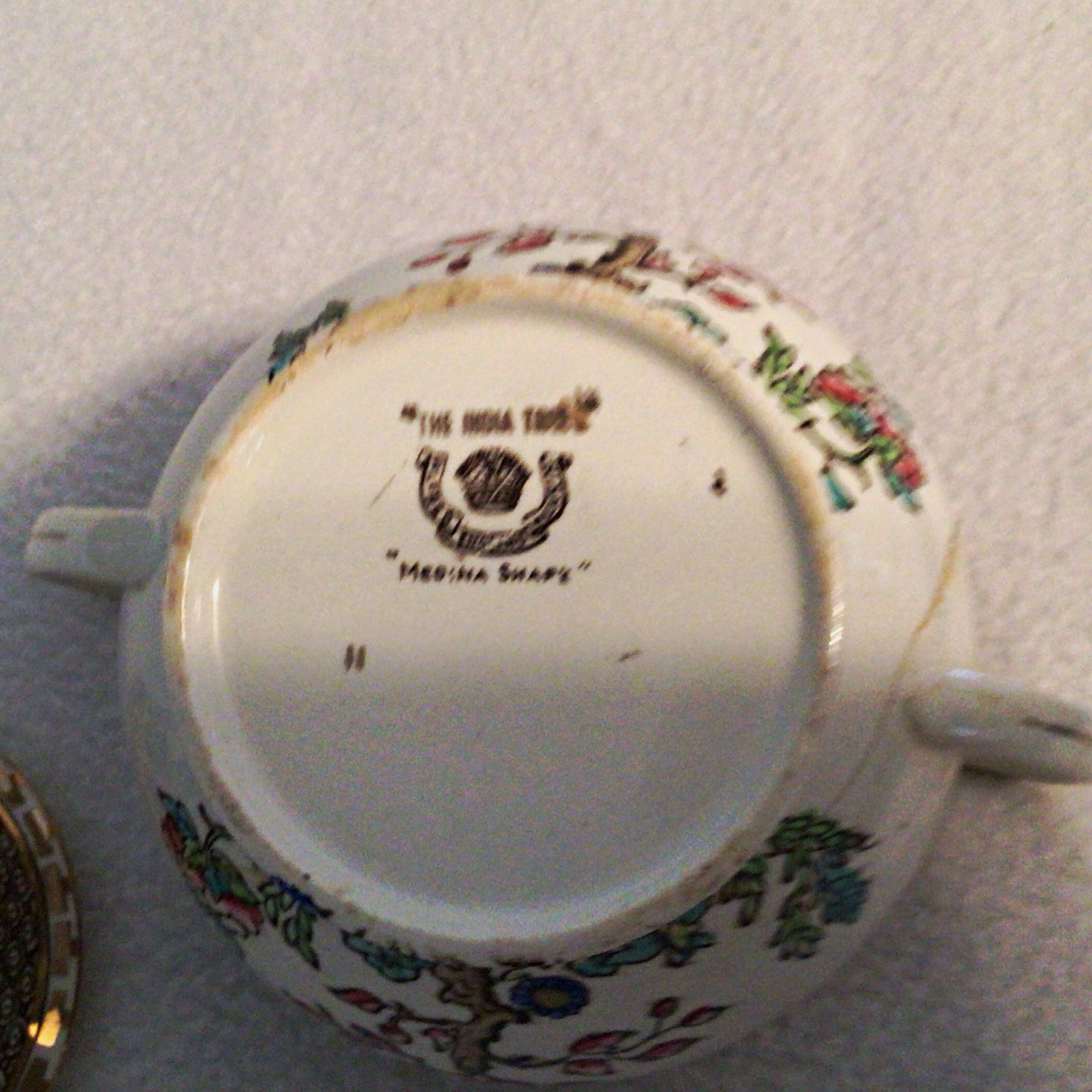 The India Tree Medina Shape Floral Gold Trim Ceramic Lidded Sugar Bowl