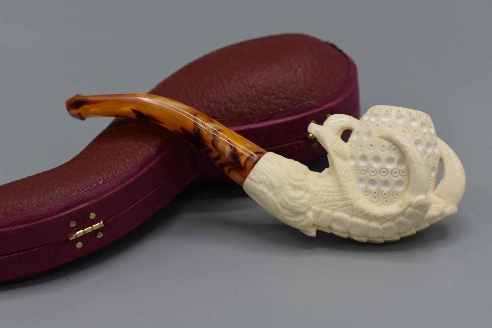 Eagle Claw Cigarette Holder Block Meerschaum-NEW Handmade With Custom CASE