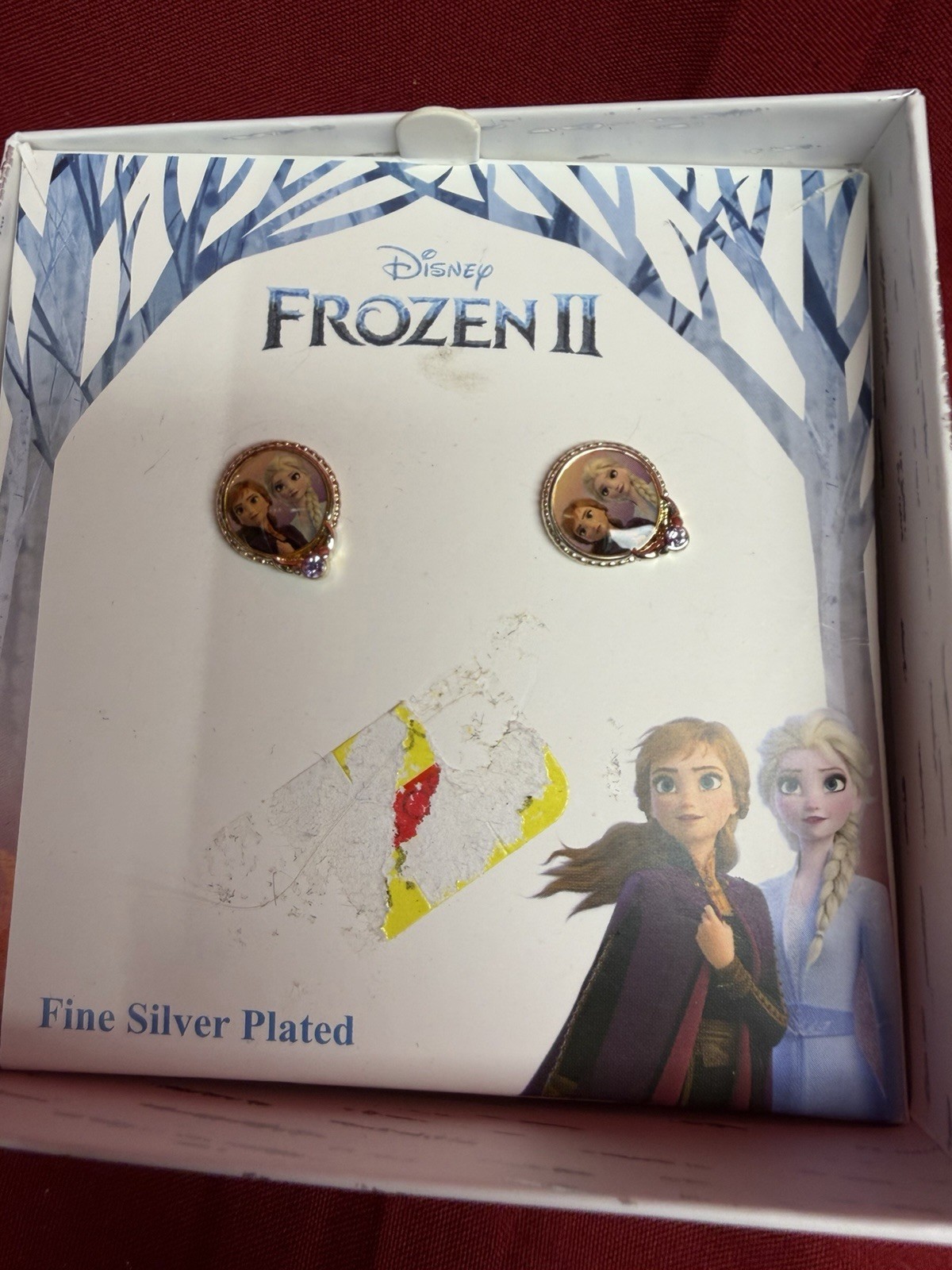 Disney Frozen || ~ Fine Silver Plated Girls Earrings ~ Anna & Elsa ~ New