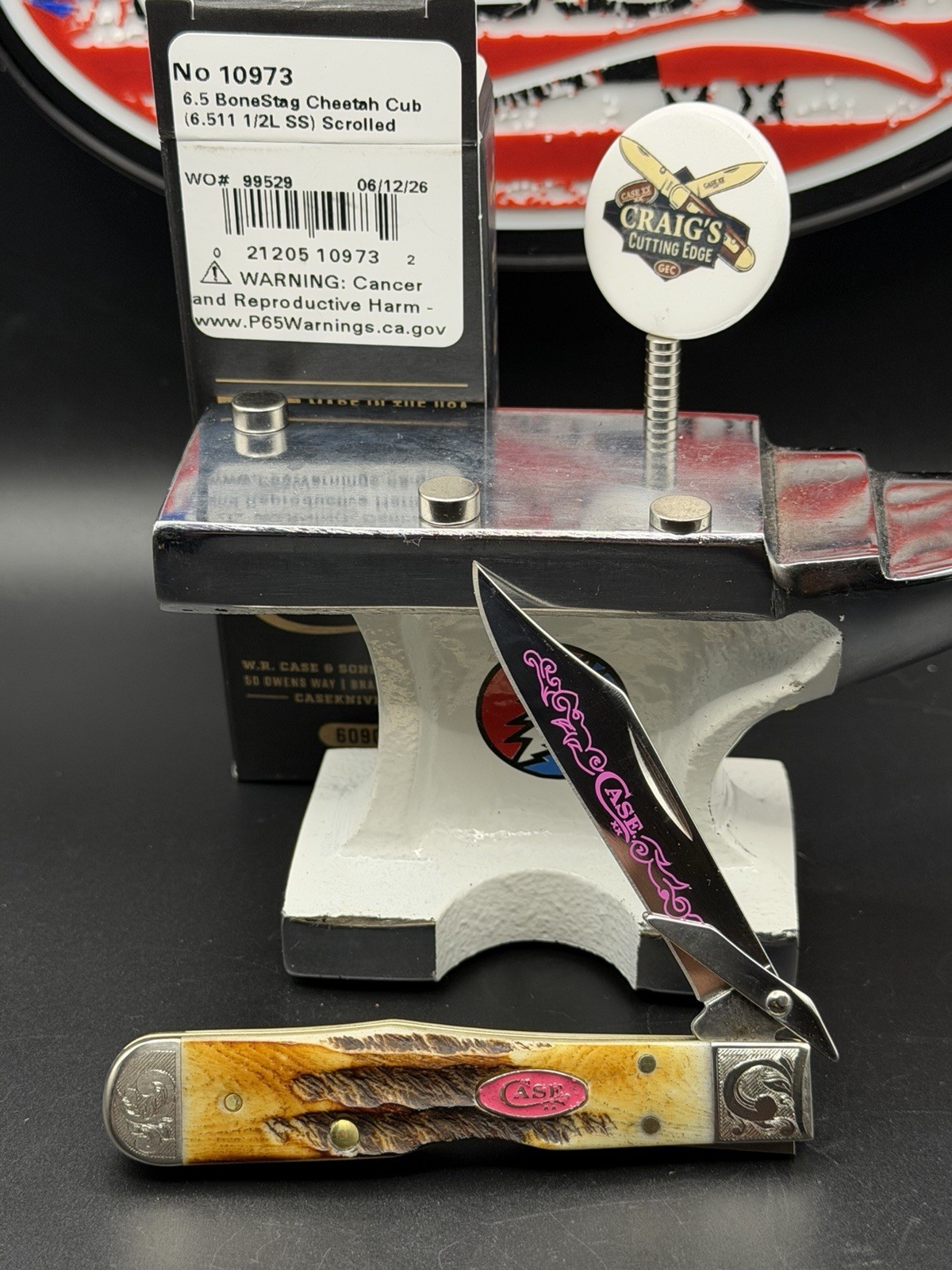 Case XX Pink Scroll BoneStag Cheetah Cub SFO BB’s Scrolled Bolsters 1 of 125