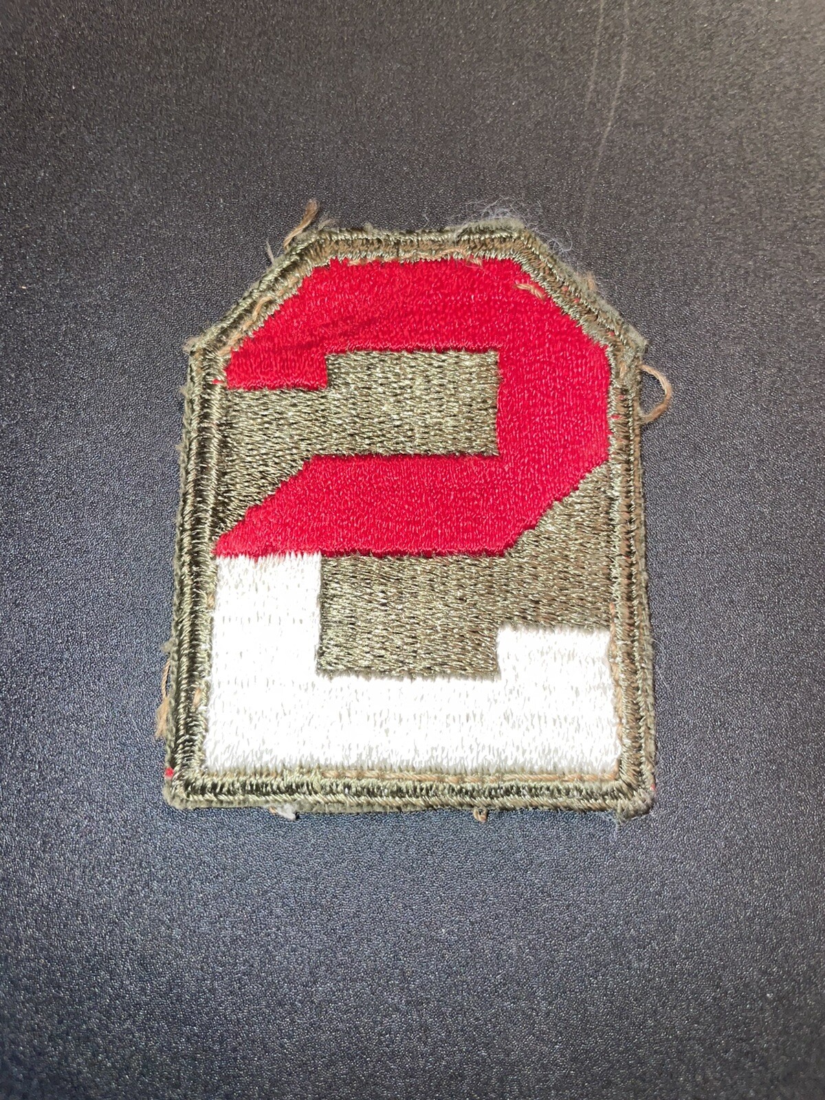 Vintage WWII US 2nd Army Patch Trained Half of Combat Troops 1 3/4”x2 1/2”