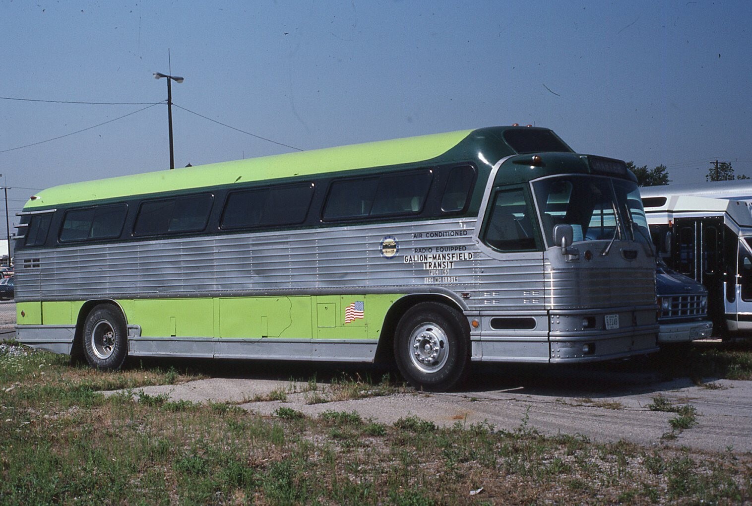 Original Bus Slide Charter Galion Mansfield Transit Green Silver 1986 #19
