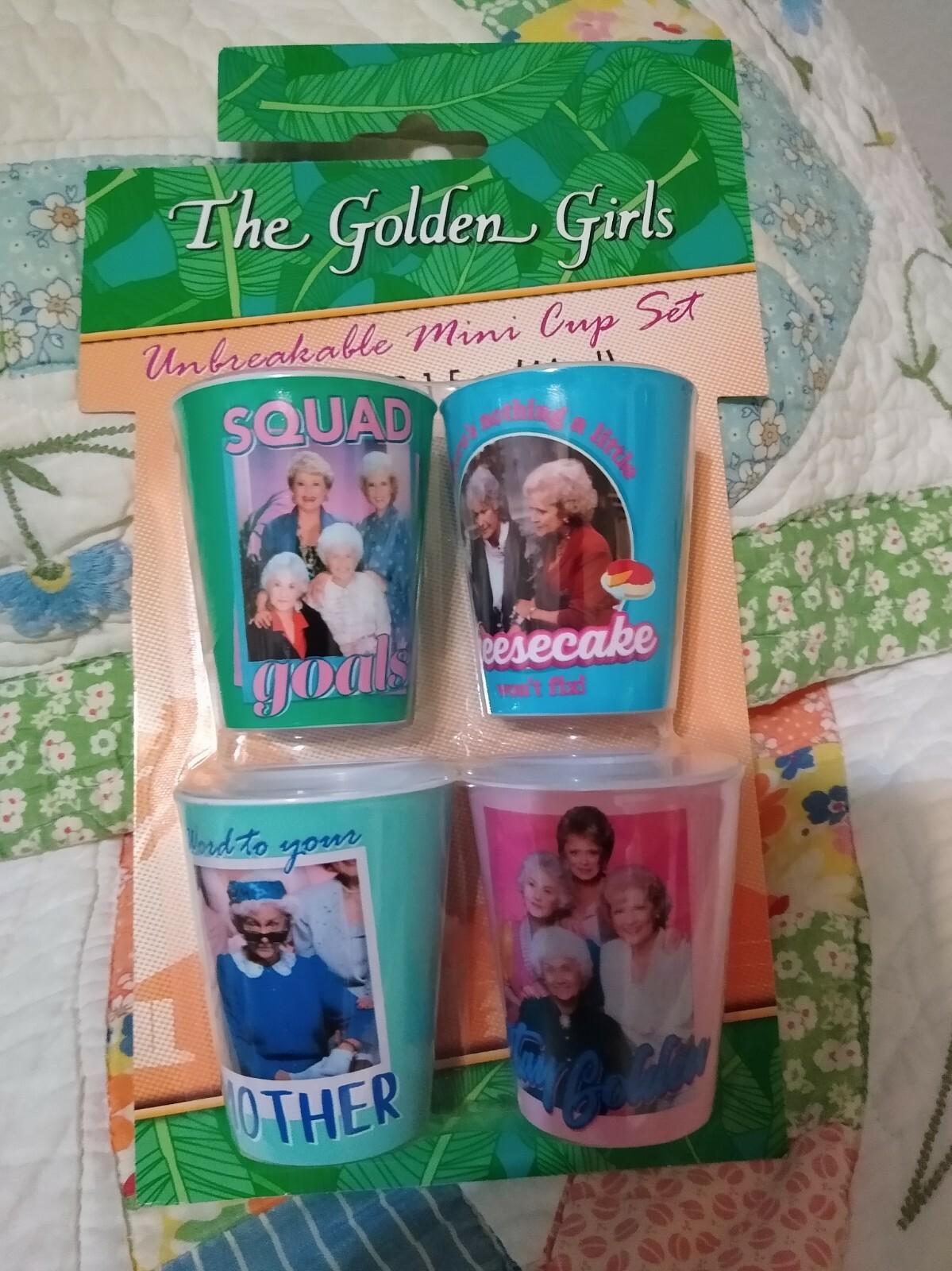 TV The Golden Girls Set of 4 (1.5oz) Colorful Unbreakable Mini Cups Free ship!