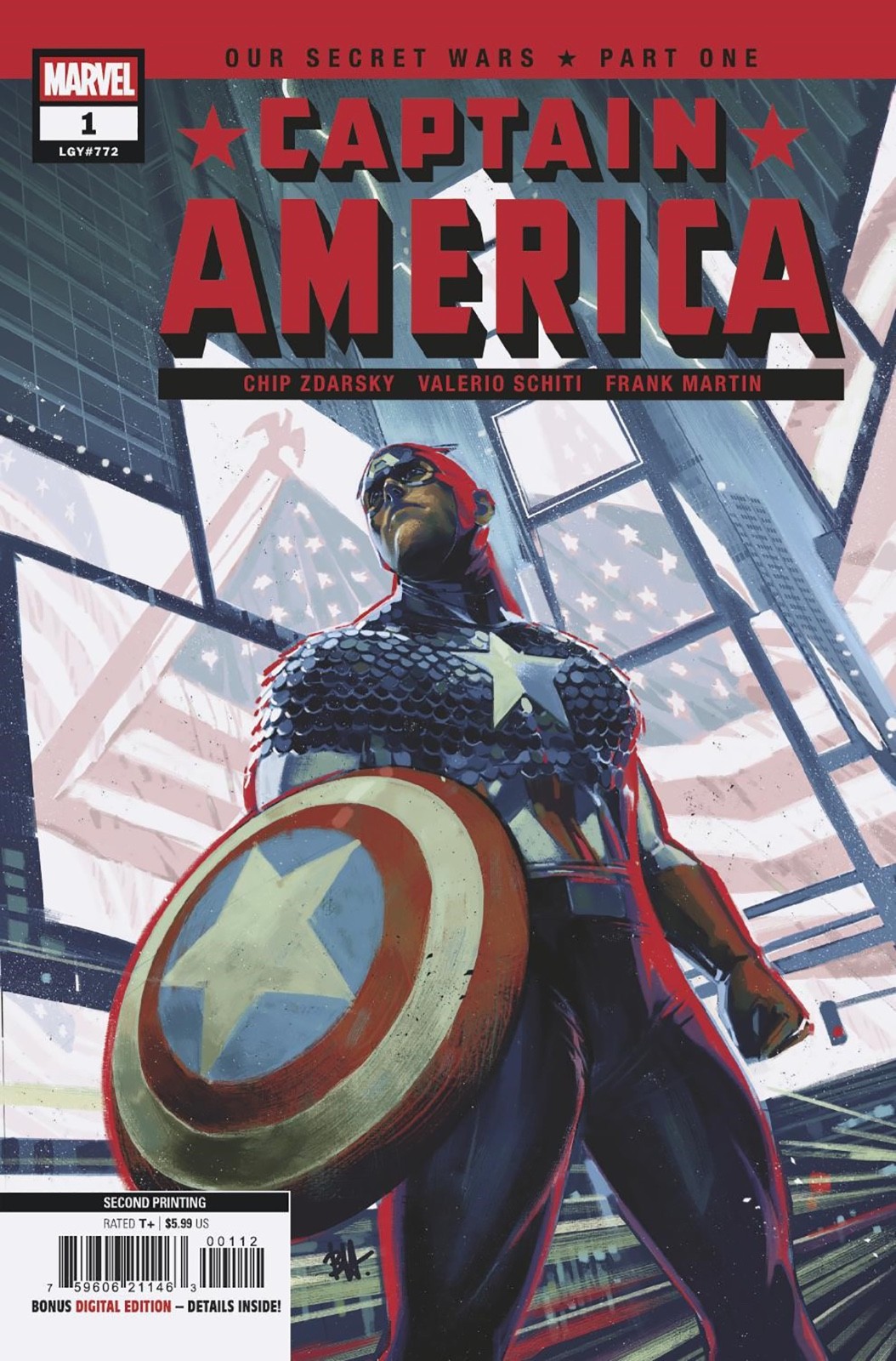 Captain America #1 Ben Harvey Second Printing Variant