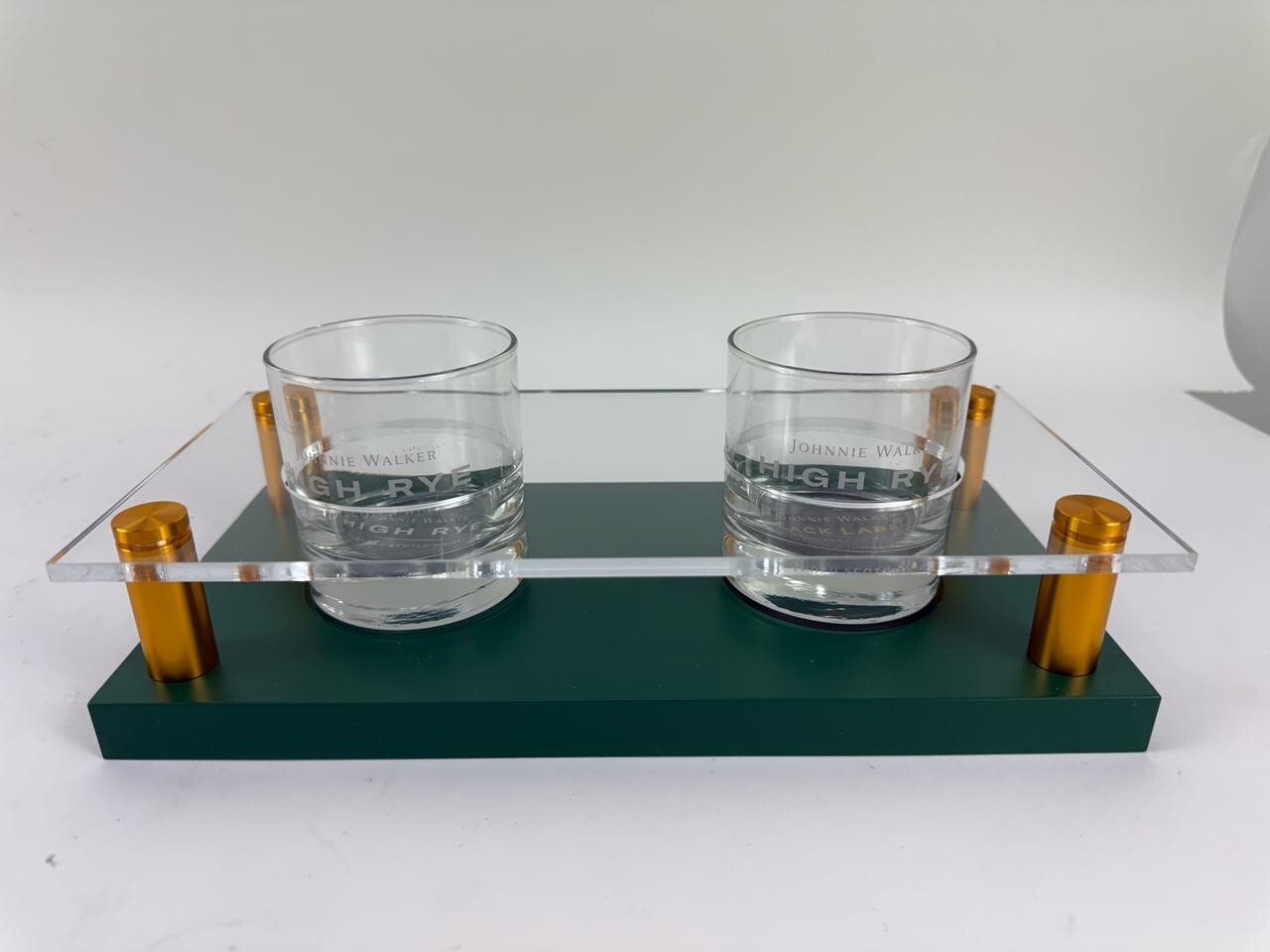 Johnny Walker High Rye Acrylic Tray Flight With 2 Glasses Promo