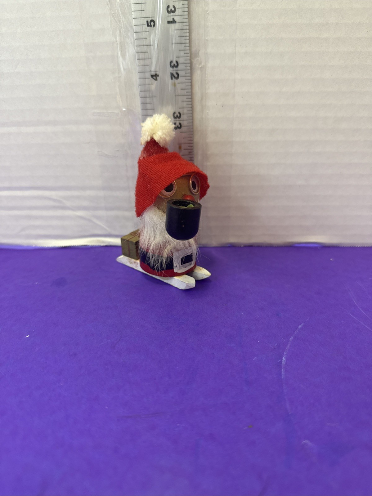 Christmas Mixed Material Dwarf With Santa Outfit 3″ Wood republic of China