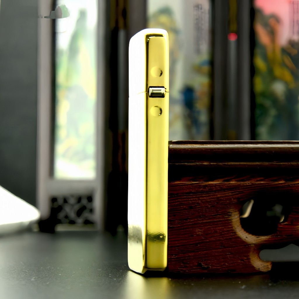 ZORRO Zc5 Ultra-thin Brass Refillable Kerosene Lighter Engraved Design with Box