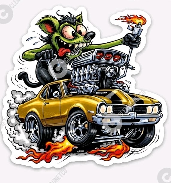 Cutlass Rat STICKER – Rat Fink Muscle Car Classic Oldsmobile Muscle Ratfink