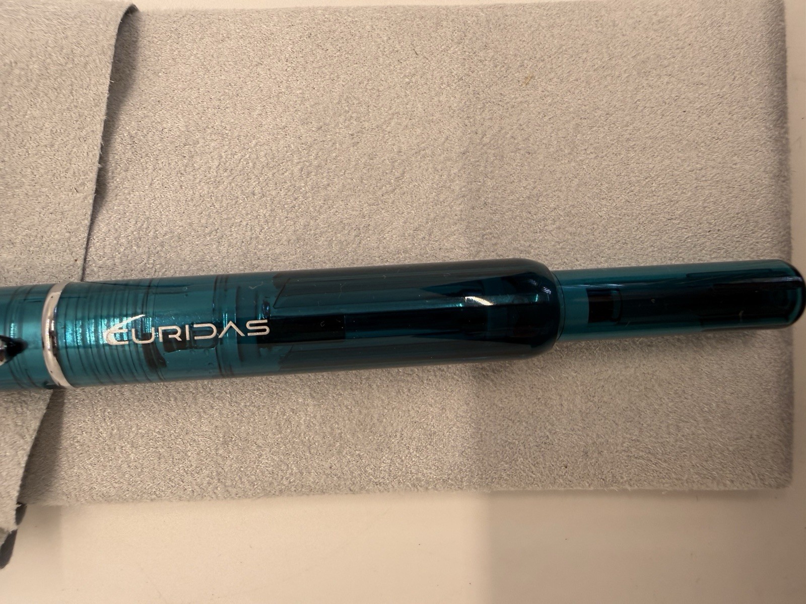 Platinum Curidas Clear Blue Retractable Fountain Pen Fine Nib Boxed Converter