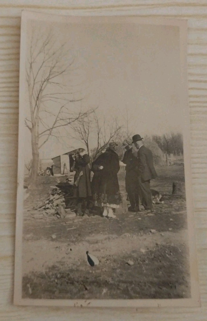 Vintage Black White Photo 1920s Fashion Bowler Hat Outdoor Snapshot Antique VTG