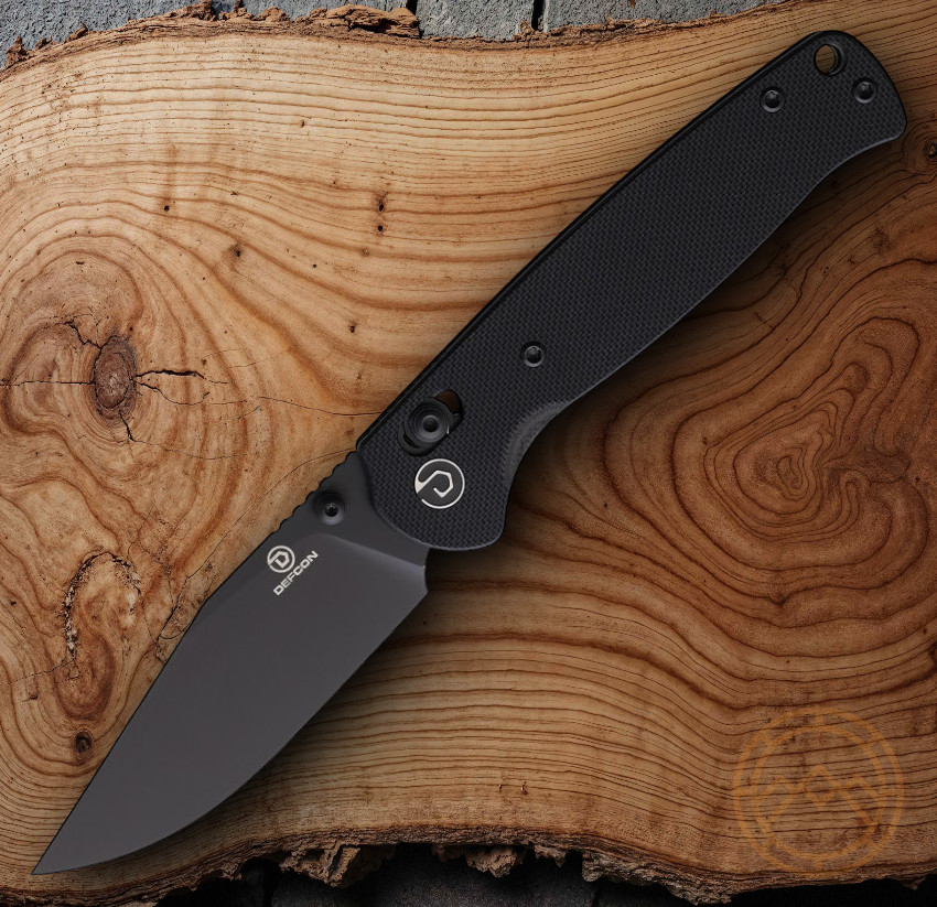 Defcon Ultra Lite Folding Knife 3″ 14C28N Sandvik Steel Blade Black G10 Handle