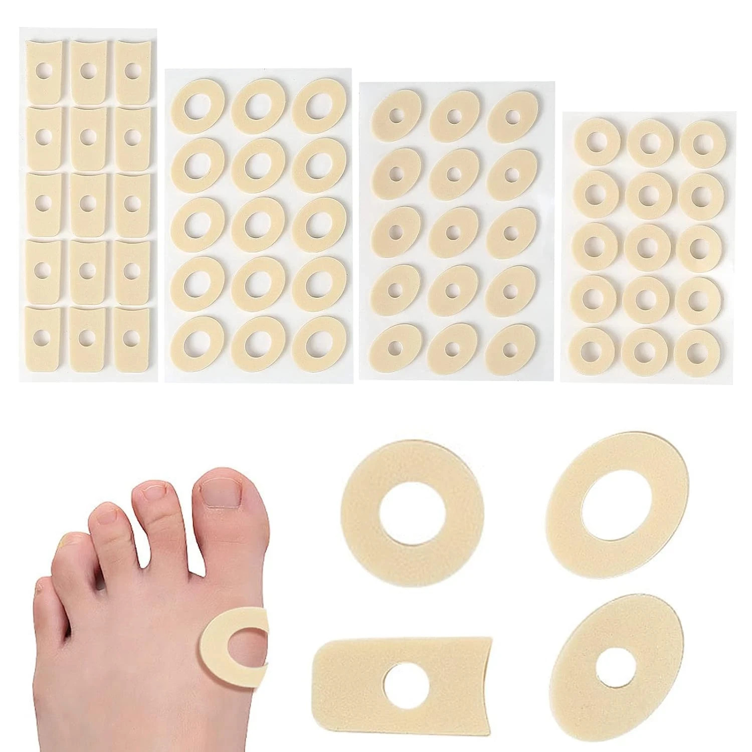 60 Pieces Corn Cushions, Soft Latex Foam Self Adhesive Callus Pads Corn Pad