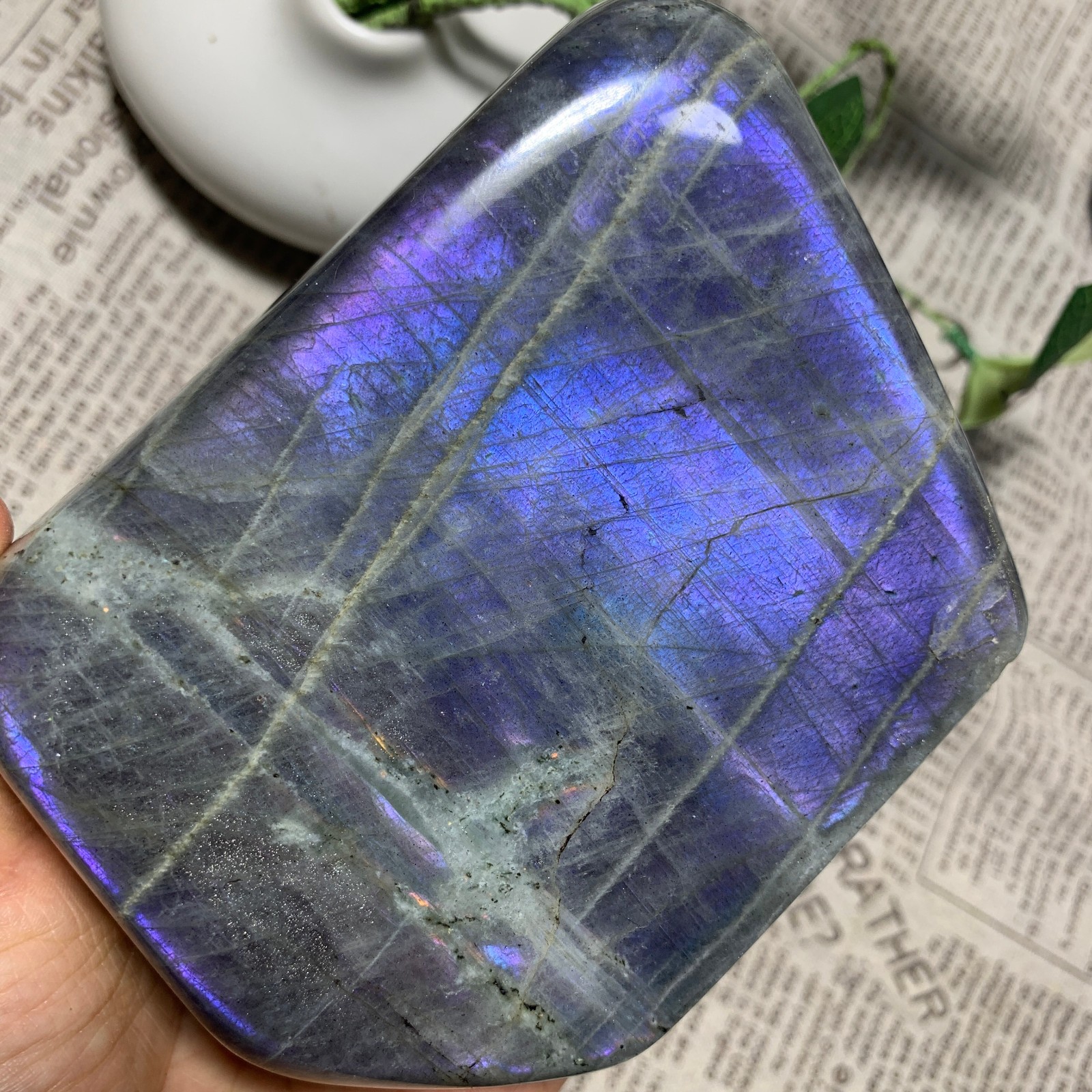 3.1LB Natural Purple Labradorite Quartz Crystal Mineral Specimen Healing