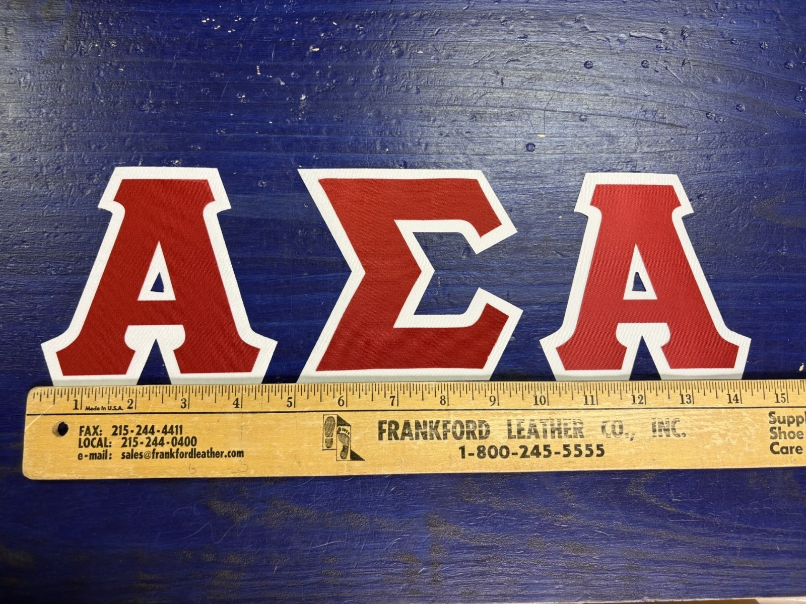 Alpha Sigma Alpha 4″ Greek Twill Sew On Letters Red/White Adhesive Backing