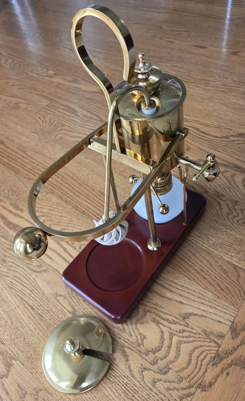 Nispira Belgian Syphon Coffee Maker – Vacuum Brewer, Gold Finish