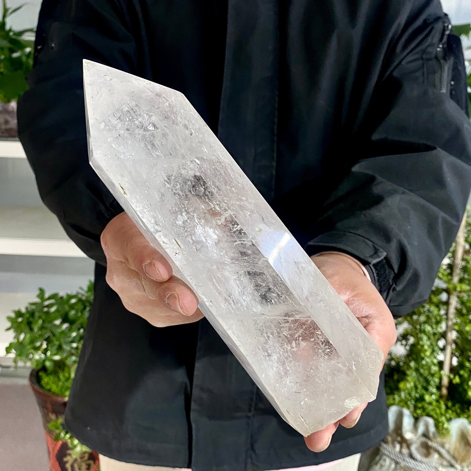 3.1LB Natural Pure ClearQuartz Crystal Point Tower Obelisk Wand Reiki StoneHeali