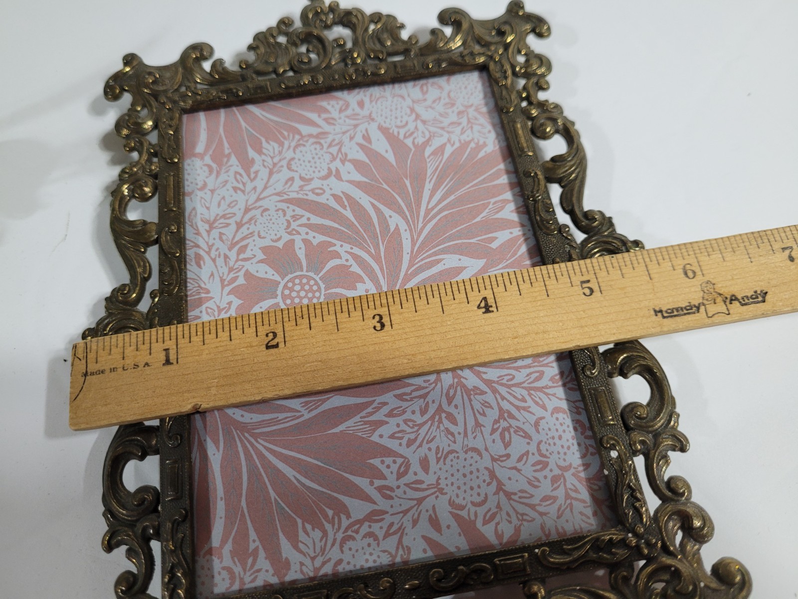 Vintage Solid Brass Depose Picture Frame Made In Italy Ornate Rococo 3.5×5.5 pic