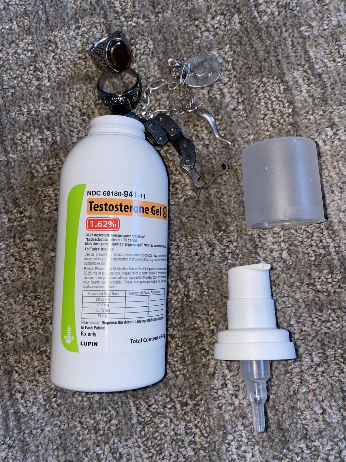 Testosterone 1.62% bottles