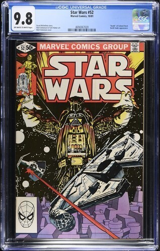 Star Wars #52 – CGC 9.8 Off White to White Pages–Death 0f Col Nord, Vader Cover