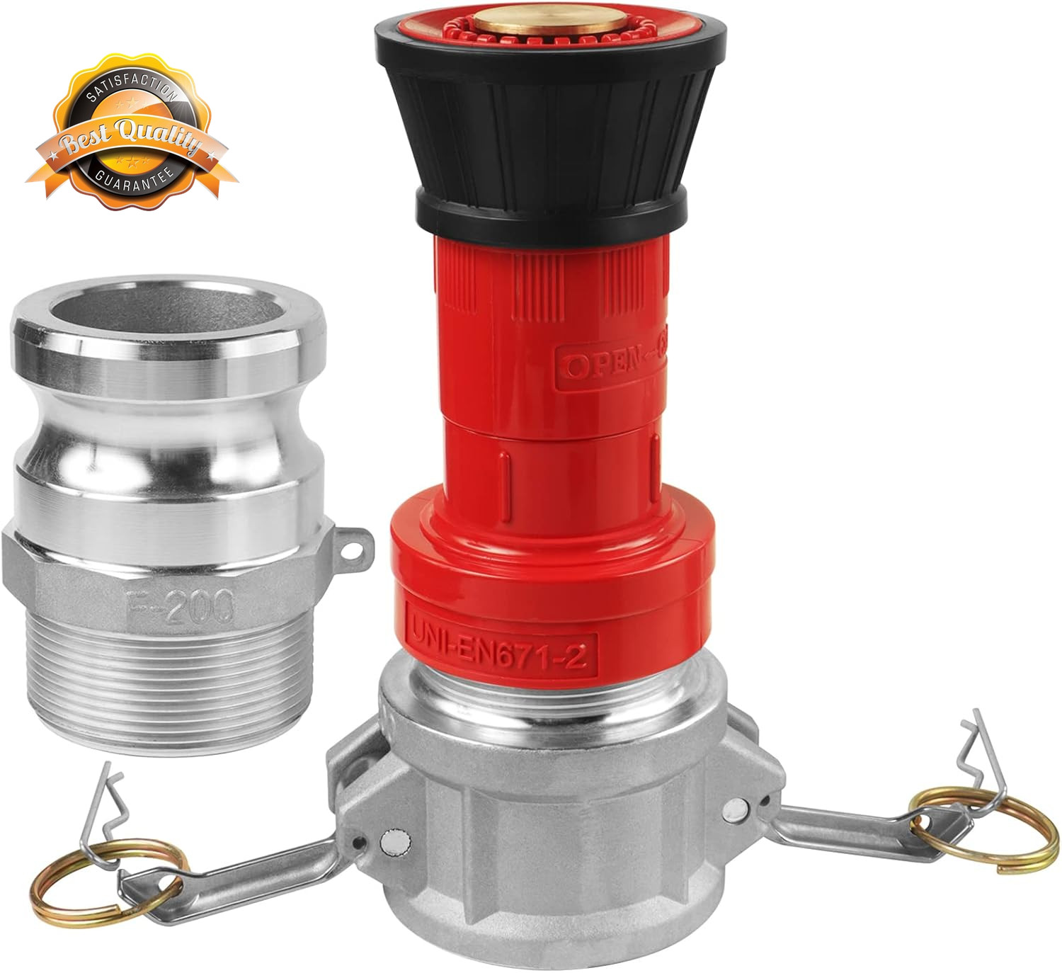 2 Inch Fire Hose Nozzle NPSH Heavy Duty Fog Nozzle Aluminum Camlock Kit